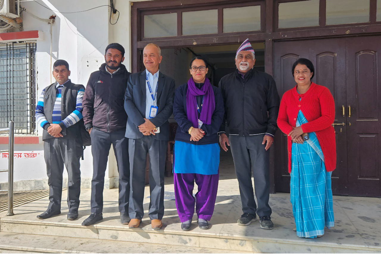 Deputy Mayor of Thakurbaba, Prof. Bhagwanji, Education Curriculum Director, School Superintendent, and Support Service Directors